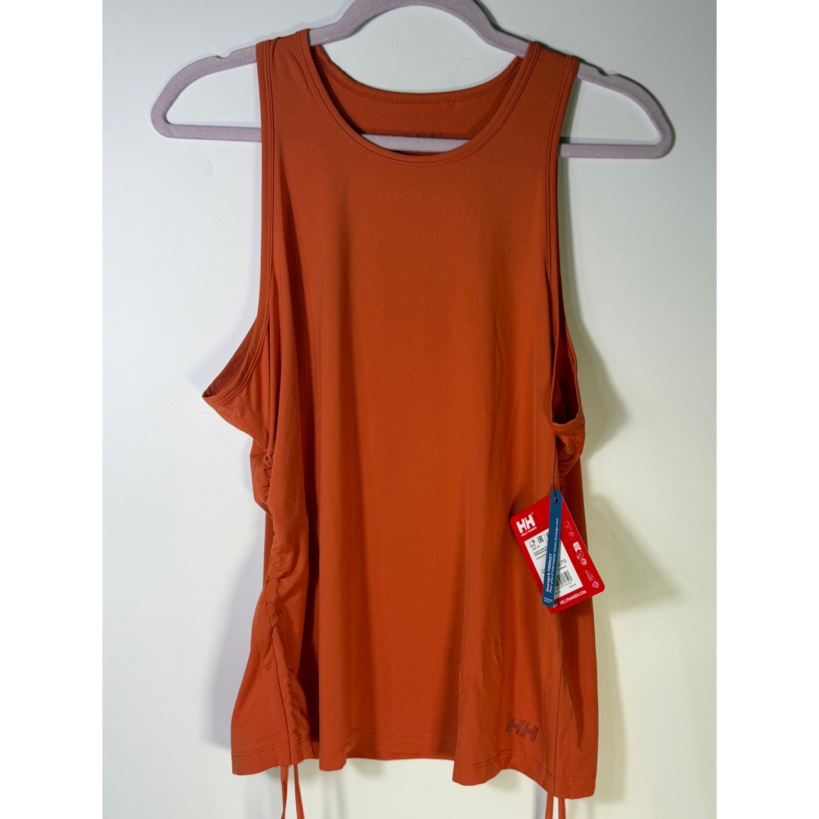 Helly Hansen Women's Active Tank Top XL Orange Sleeveless Drawstring Hem New