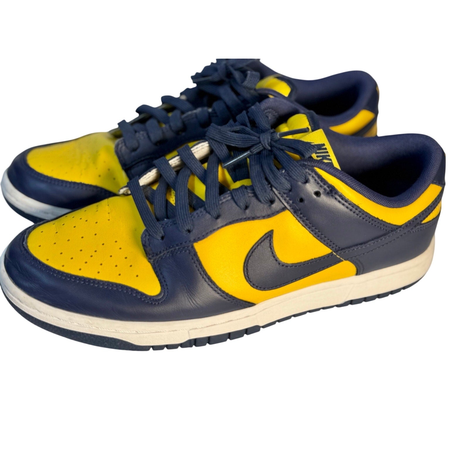 Nike Dunk Low Michigan Navy Yellow Leather Sneakers Men's US 11