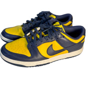 Nike Dunk Low Michigan Navy Yellow Leather Sneakers Men's US 11