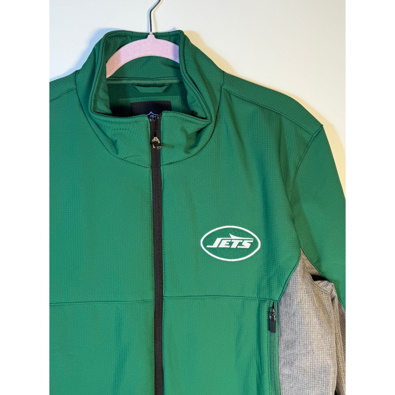 NFL New York Jets Full Zip Jacket Women's Medium Green Gray NWT Team Apparel