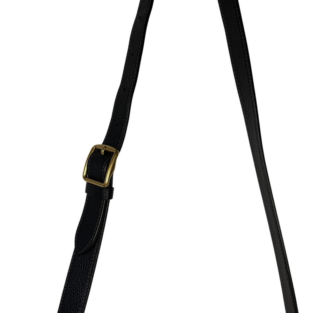 Coach Women’s Black Pebbled Leather Crossbody Shoulder Bag Gold-Tone Hardware