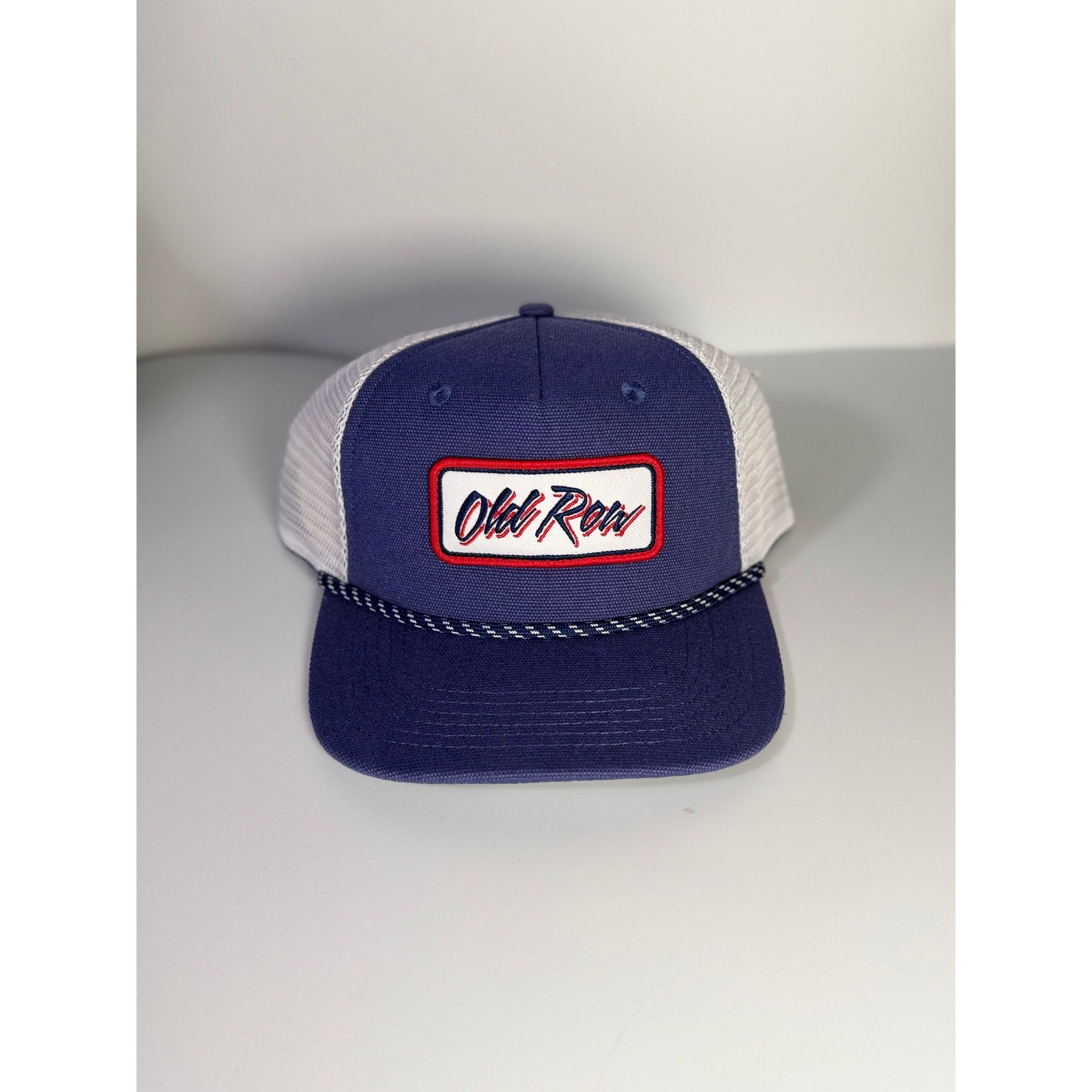 Old Row Trucker Hat Navy White Rope Snapback Mesh Cap Adult One Size NWT