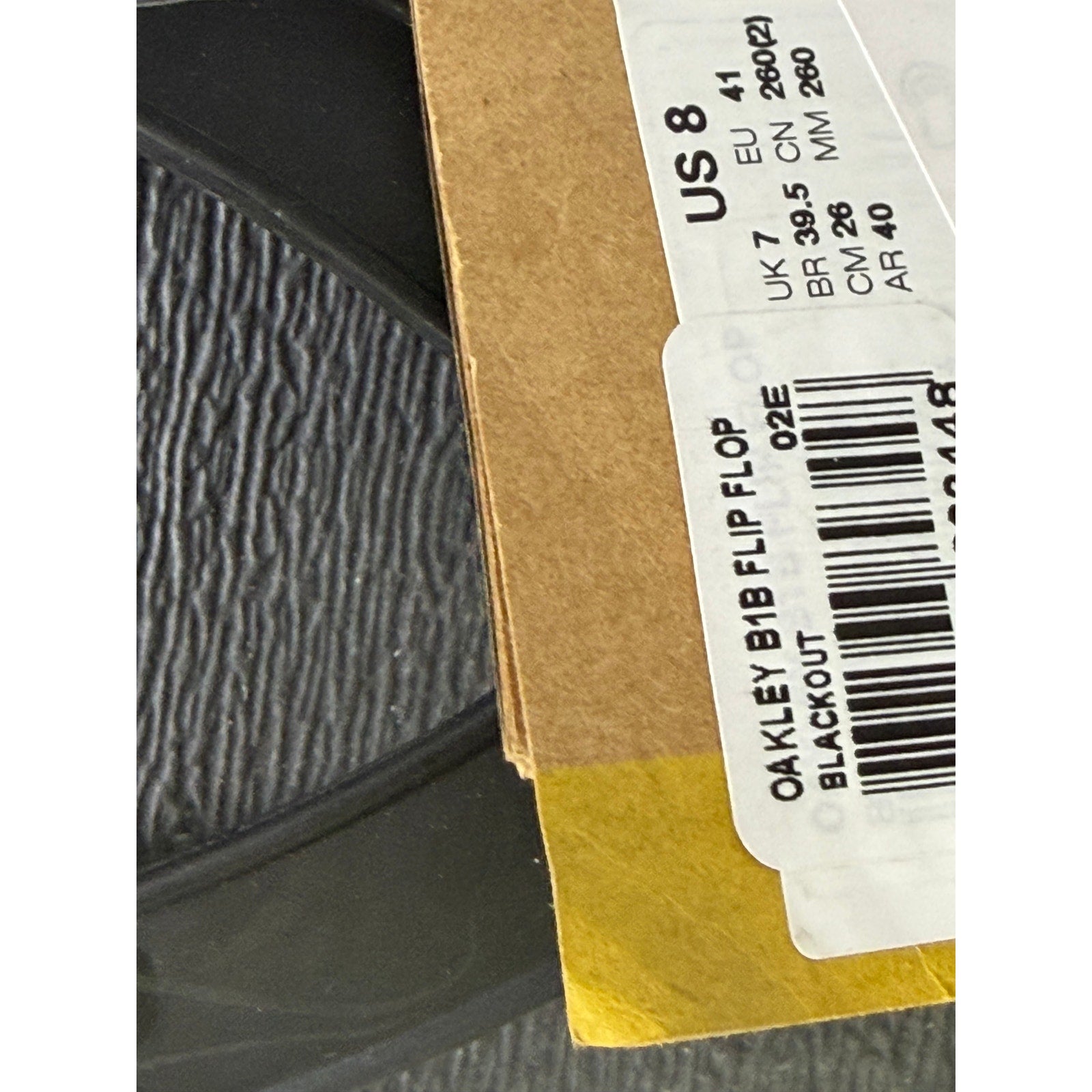 Oakley B1B Flip Flops Black Men's US 8 Sandals NWT