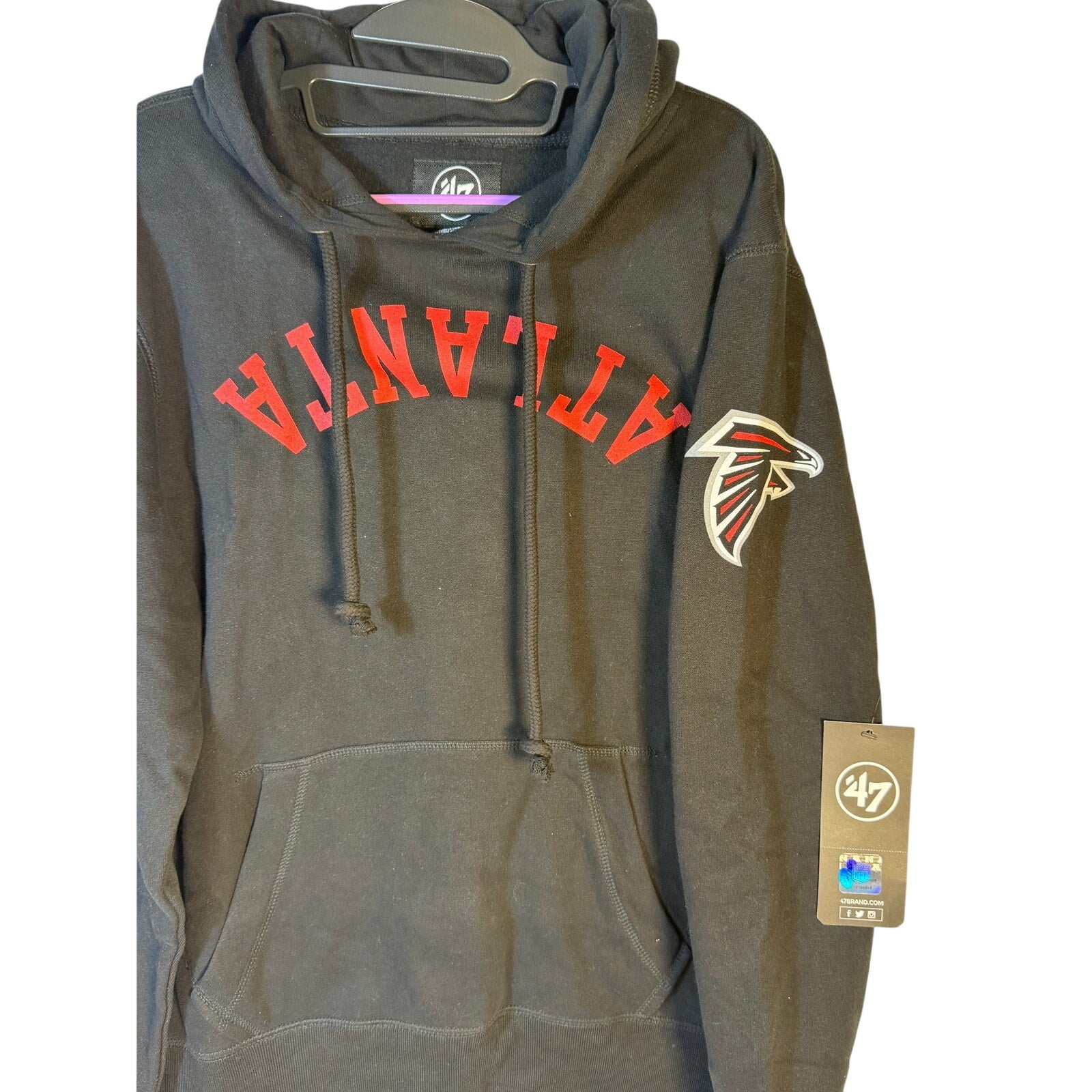 47 Atlanta Falcons Hoodie Black Men's Small Pullover NFL Fleece Hooded NWT