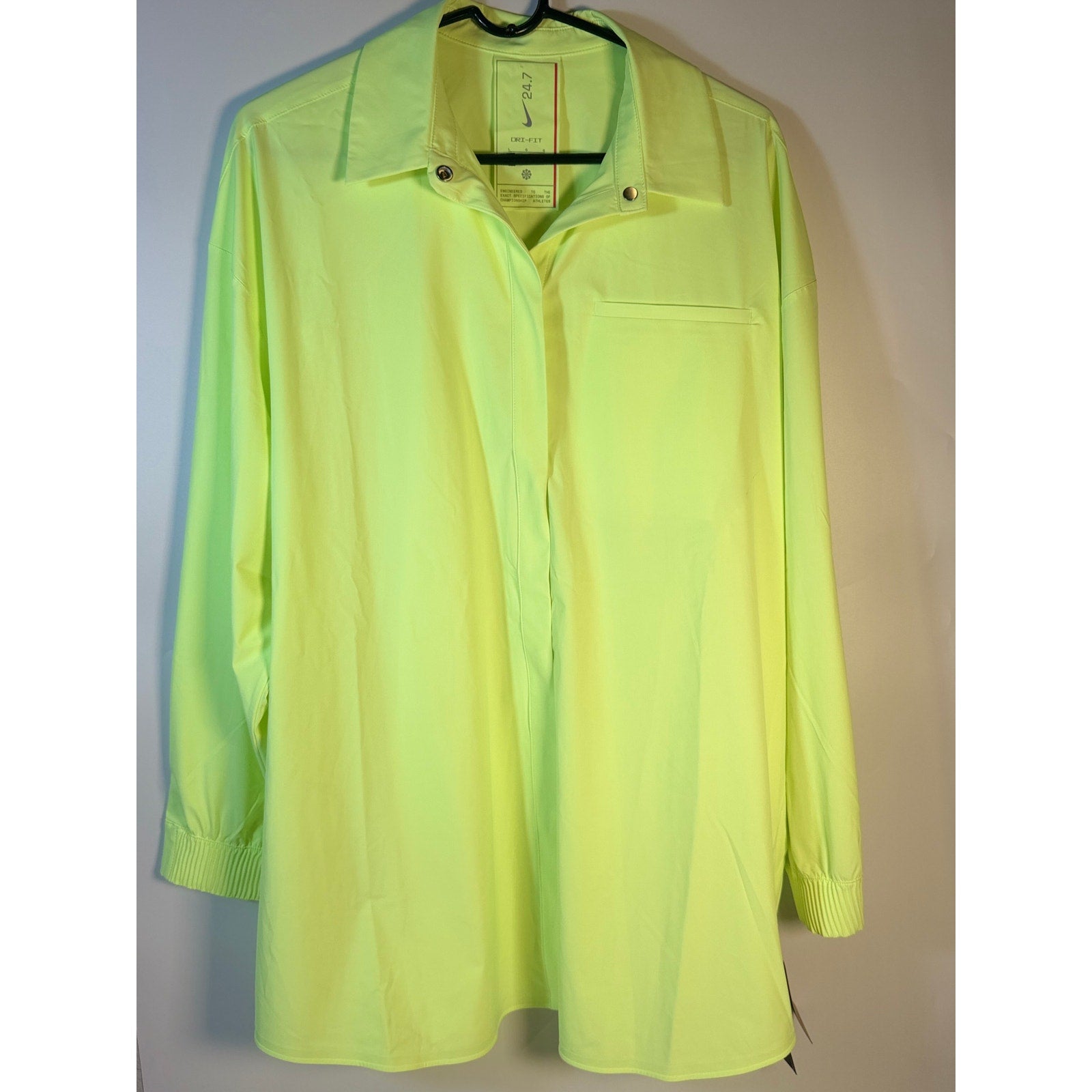 Nike 24.7 Dri-FIT Women's Training Shirt Dress Volt Green Large HM8385-701 NWT