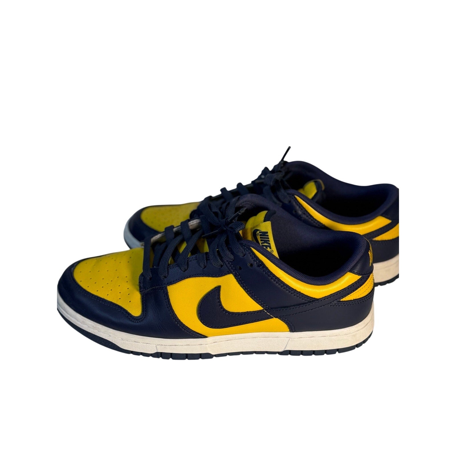 Nike Dunk Low Michigan Navy Yellow Leather Sneakers Men's US 11