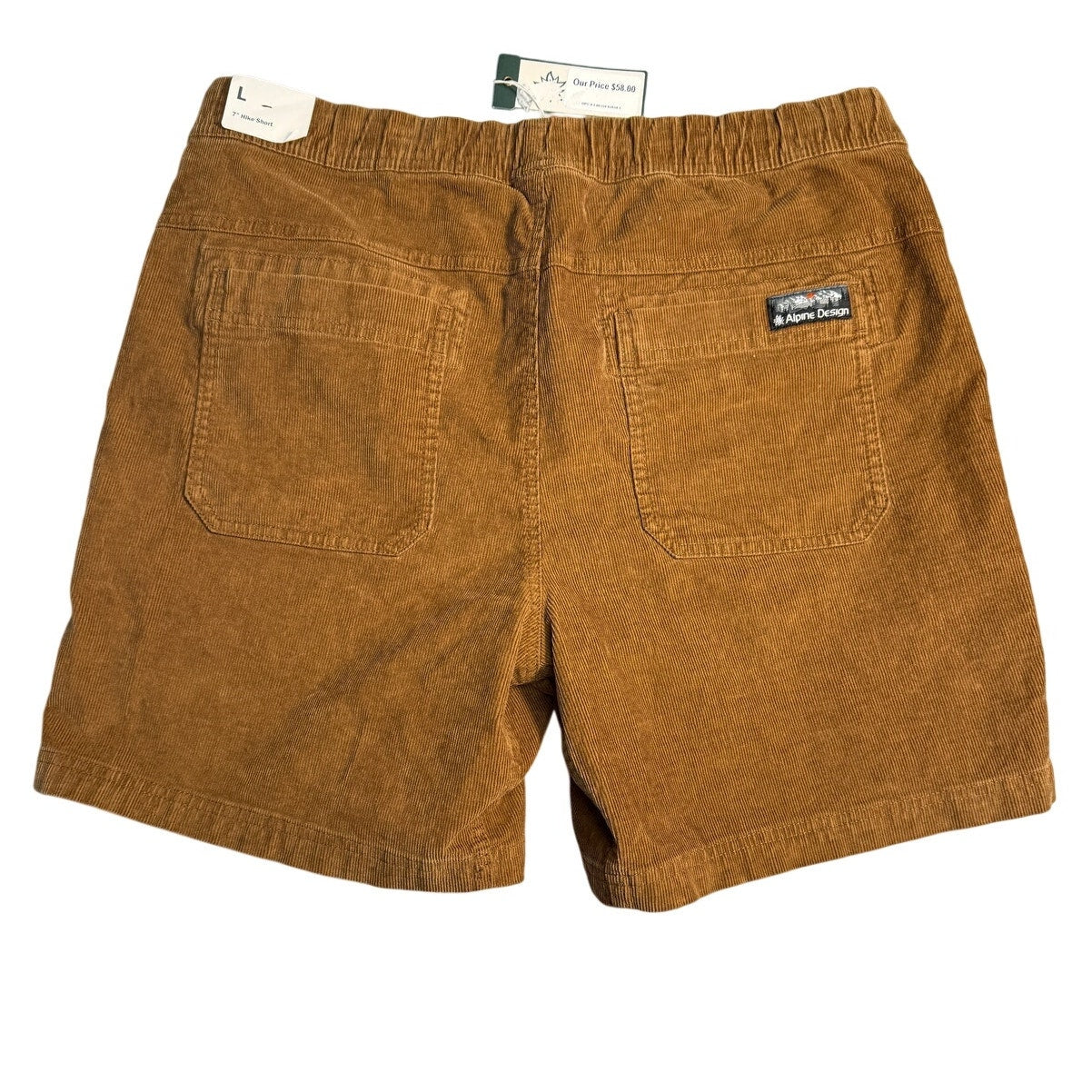 Alpine Design Hike Corduroy Shorts – Men’s Large – Roasted Coffee – NWT
