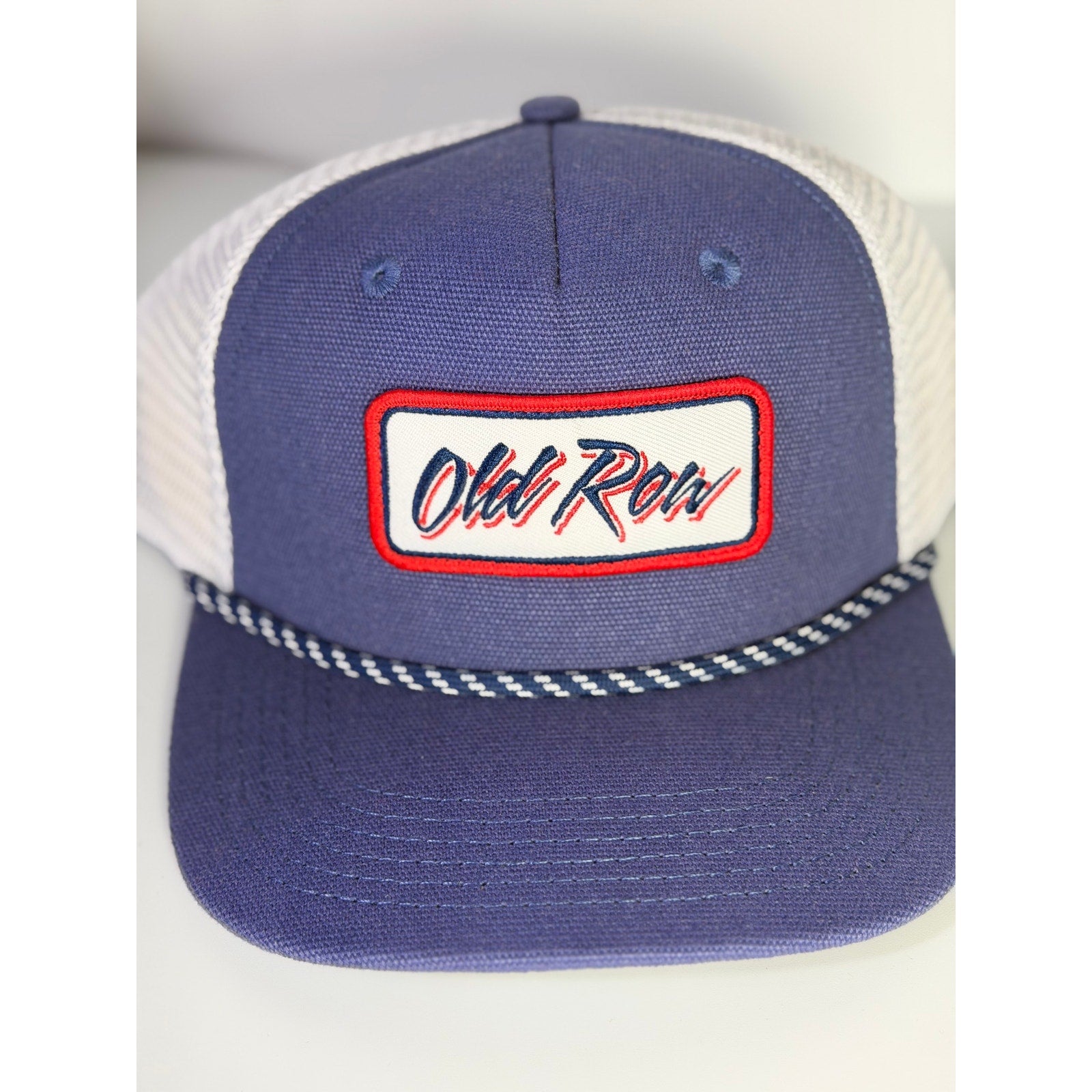 Old Row Trucker Hat Navy White Rope Snapback Mesh Cap Adult One Size NWT