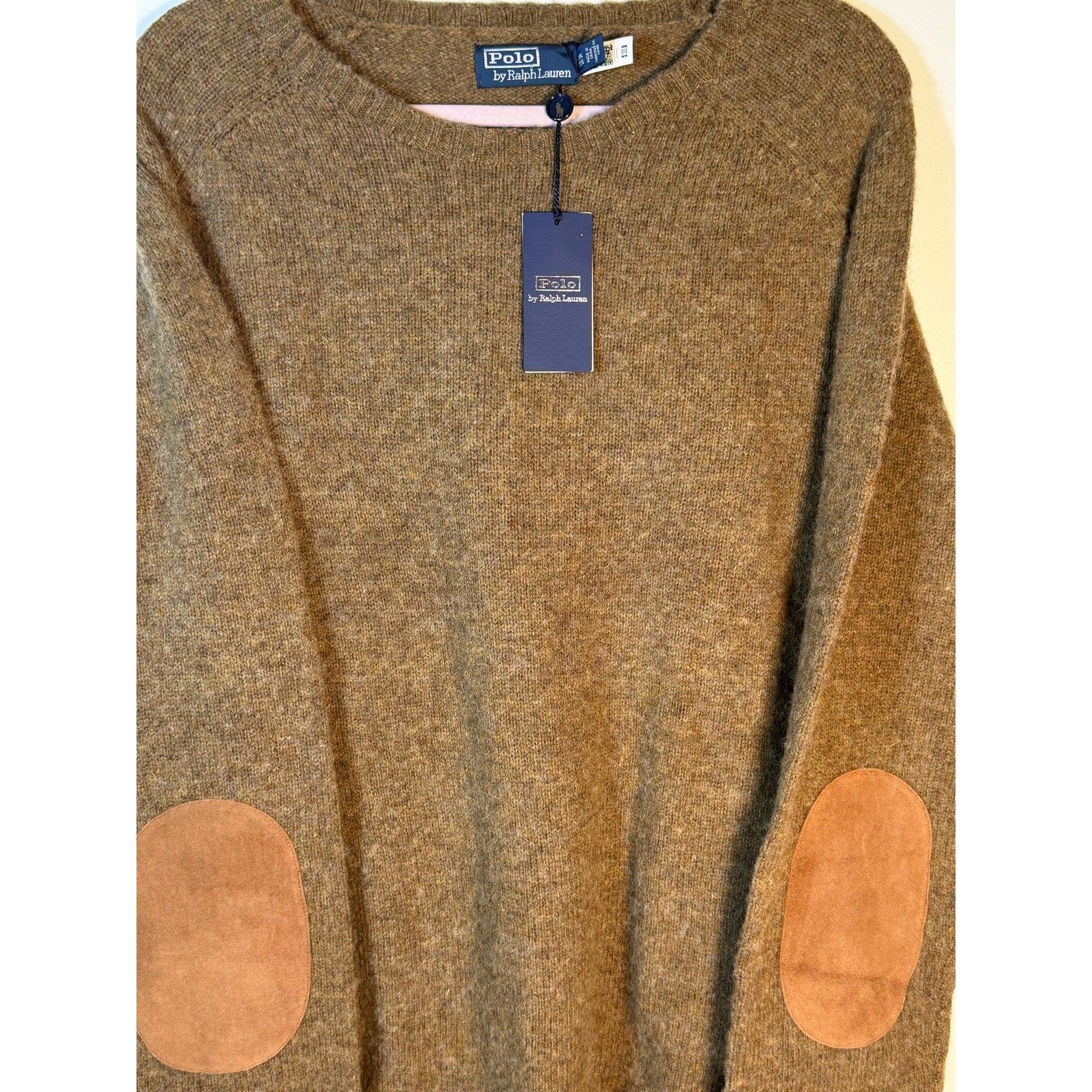 Polo Ralph Lauren Aviator Brown Crewneck Wool Sweater Men's XXL NWT
