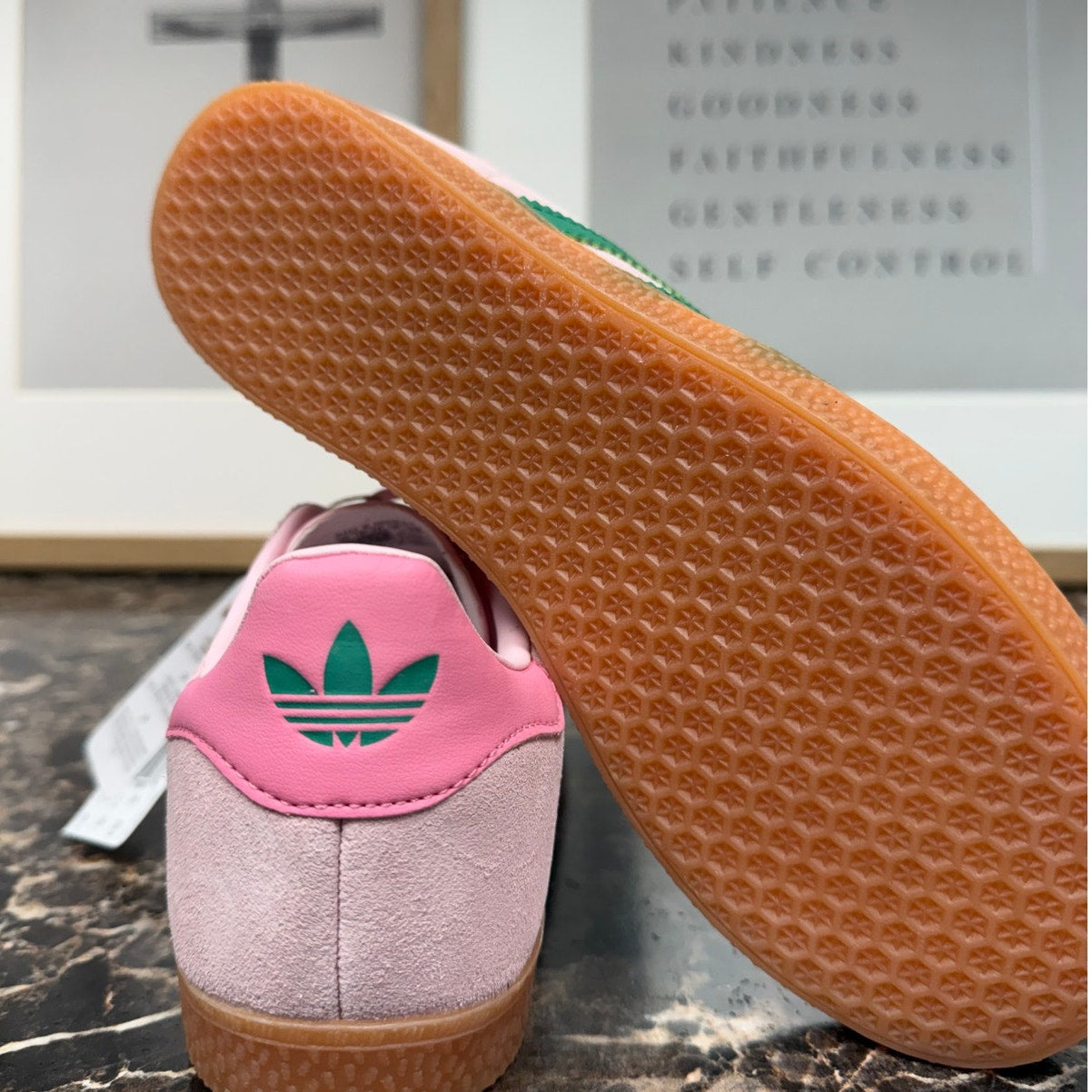 adidas Gazelle J Sneakers Pink/Green Gum Sole (NIB) Youth 4.5