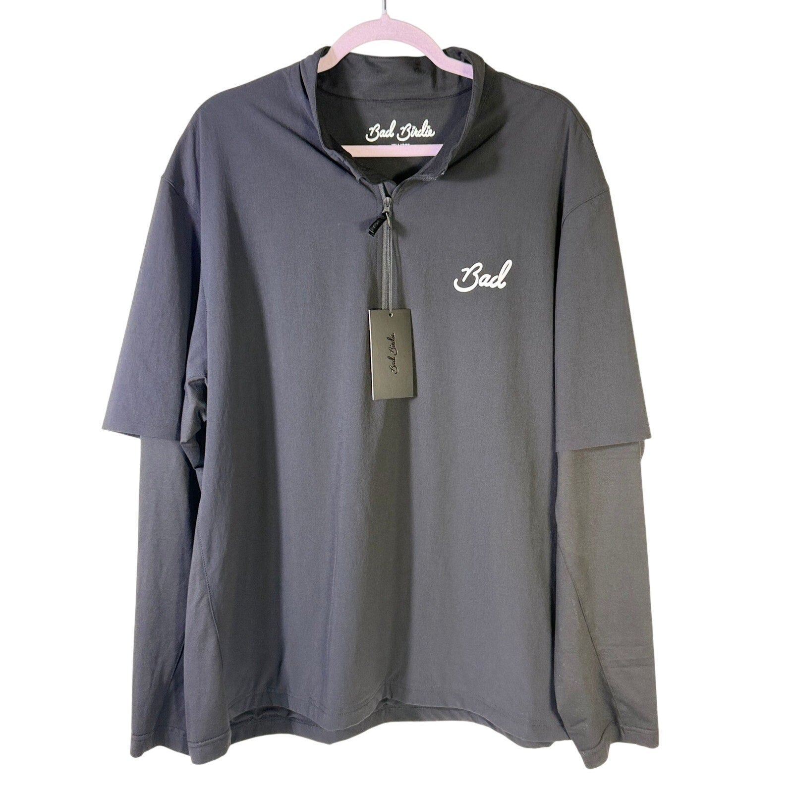 Bad Birdie Mechanism Quarter Zip Pullover Men's XL Black NWT