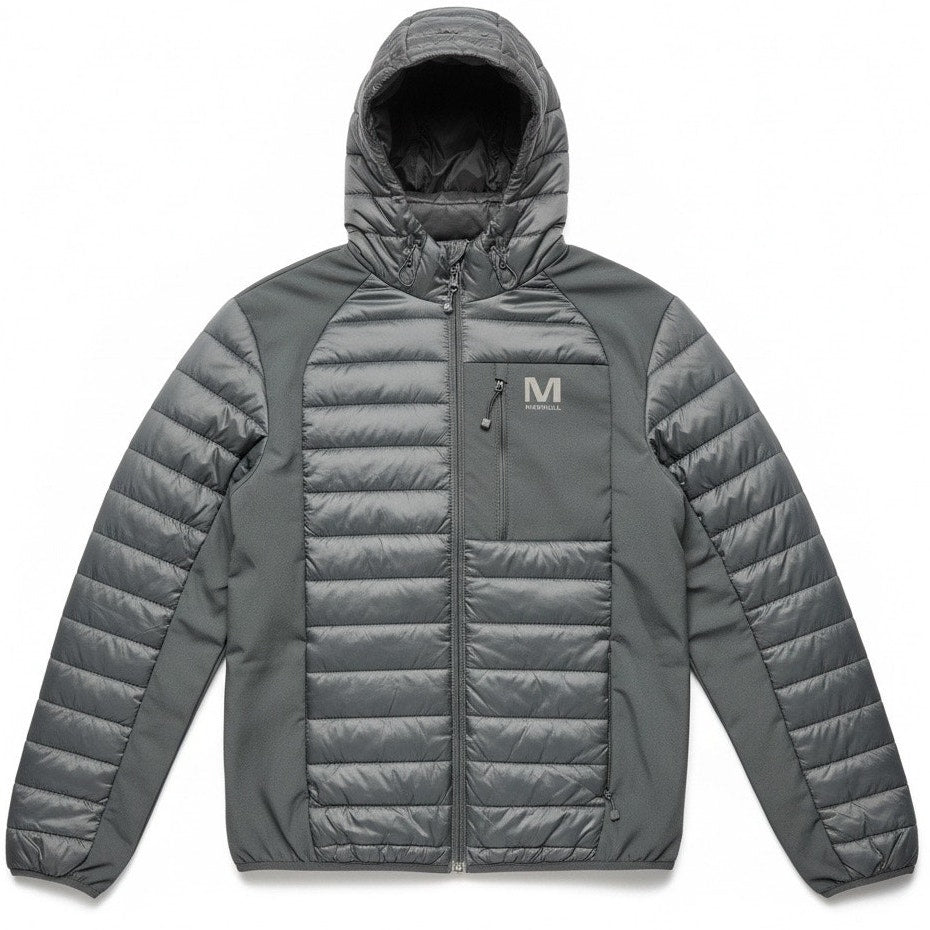 NWT Merrell Men’s Black Quilted Hooded Jacket Lightweight Polyester M