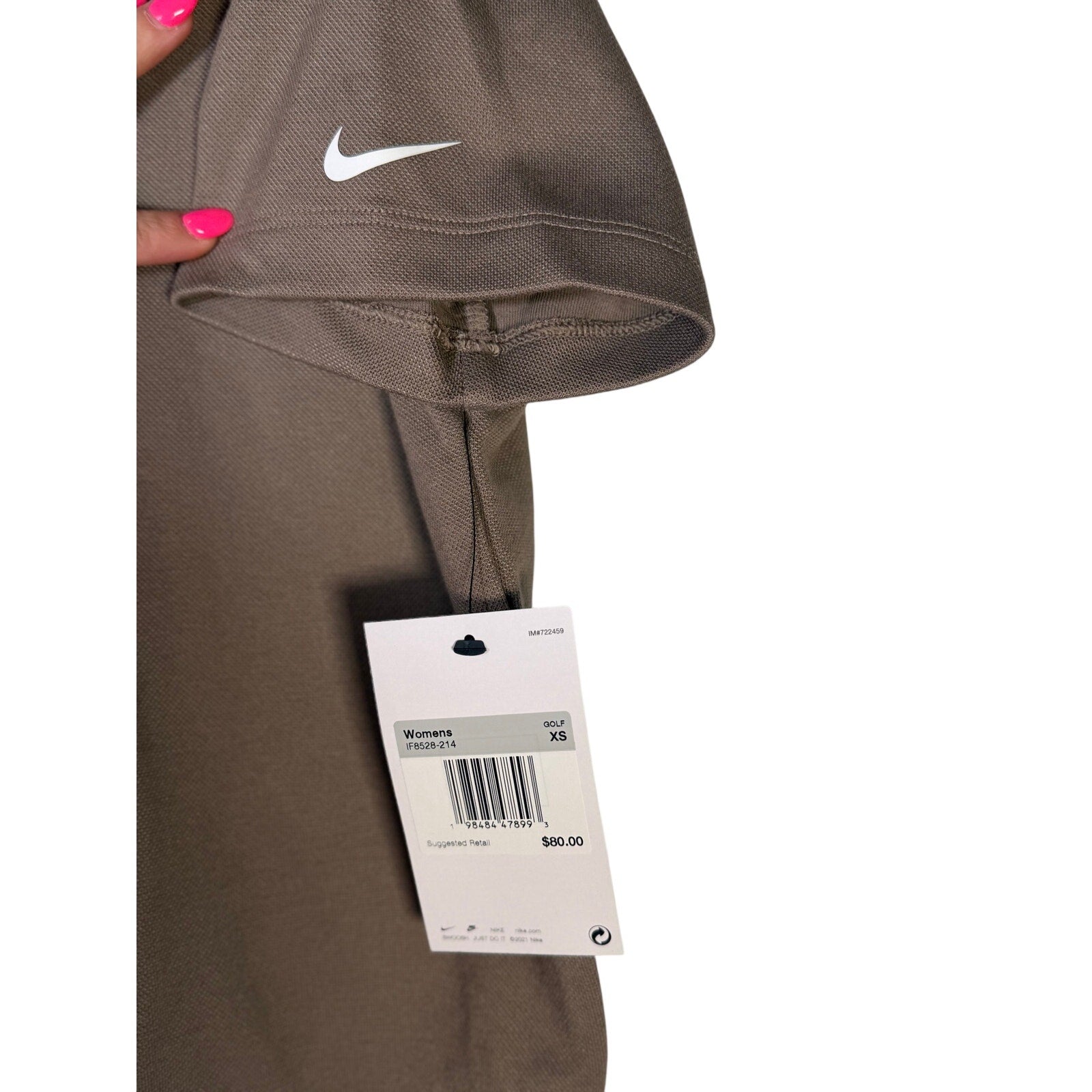 Nike Women’s Short-Sleeve Golf Polo Mink Brown Size XS
