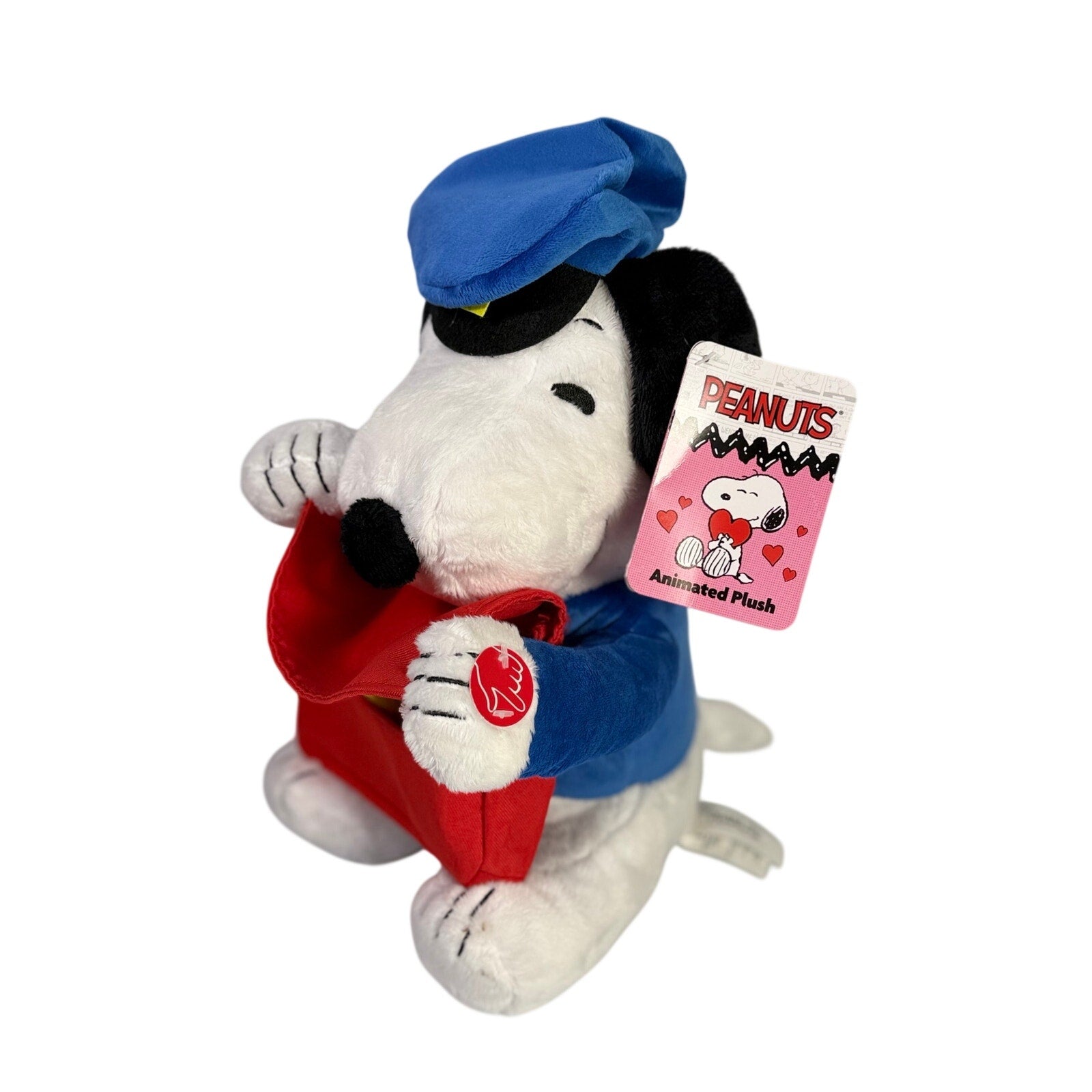 Peanuts Snoopy Animated Plush Mail Carrier Valentine's Day NWT Stuffed Animal