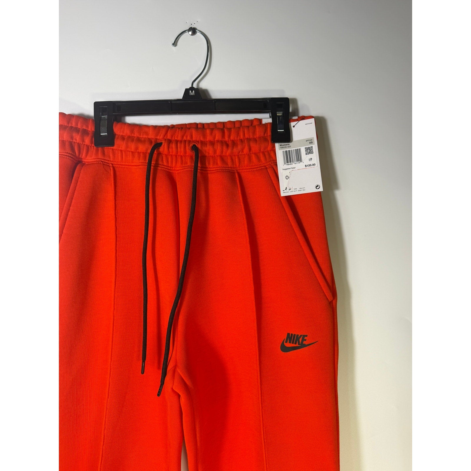 Nike Sportswear Phoenix Fleece Jogger Pants Women's XS Bright Orange Mid Rise NWT