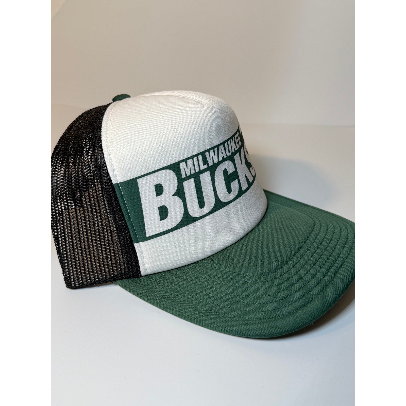 '47 Milwaukee Bucks Trucker Snapback Hat Green/White Adjustable One Size NWT