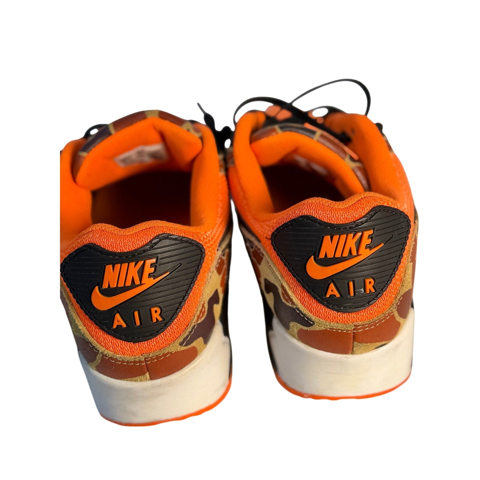 Nike Air Max 90 Orange Camo Black Sneakers Men's Size 11 CW4039-800