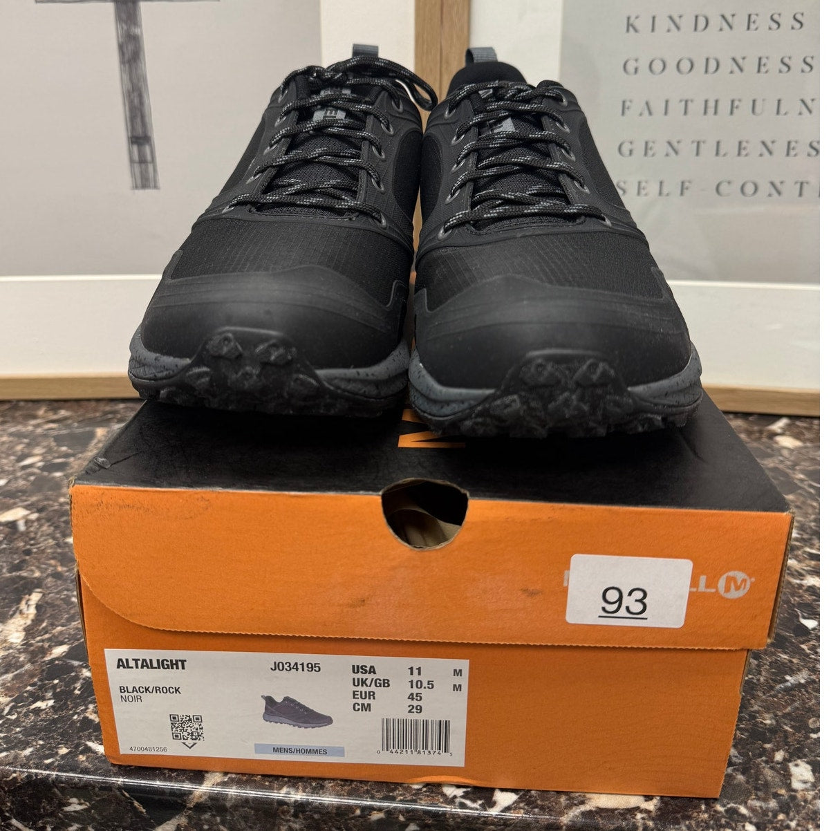 Merrell Altalight Trail Hiking Shoes Black/Rock Men’s 11 EU45 J034195