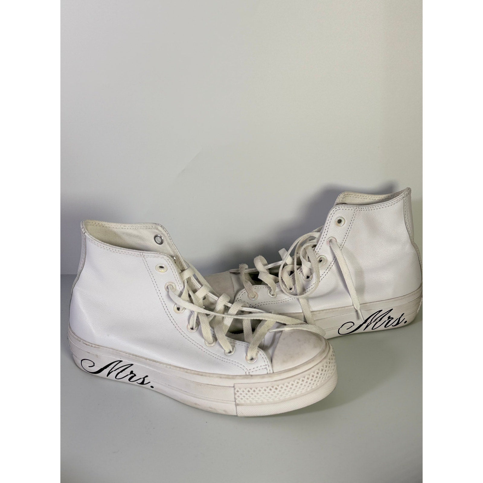 Converse Chuck Taylor All Star Lift Hi White Leather Women's US 8.5 Platform