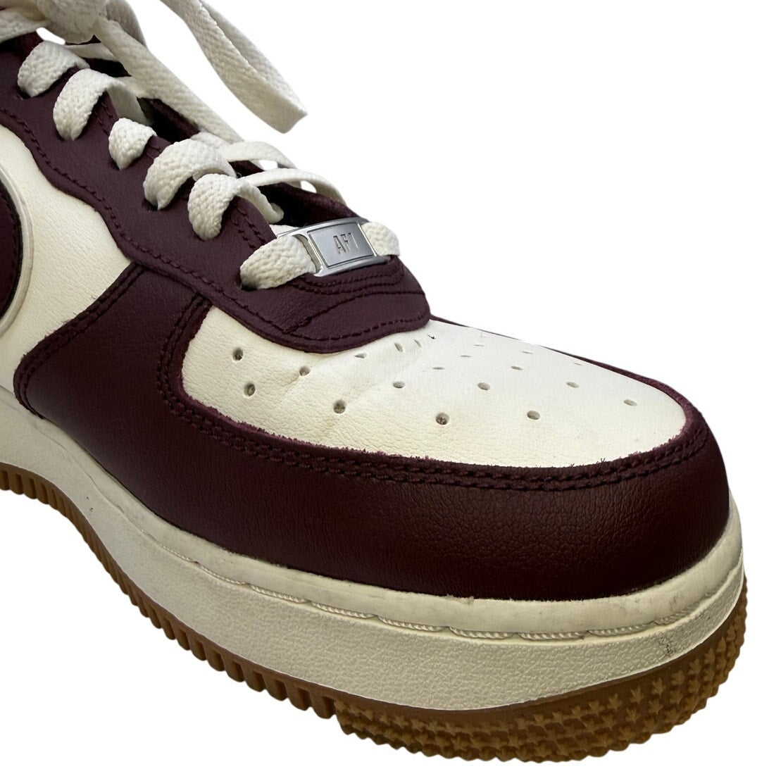 8.5W Nike Air Force 1 '07 LV8 SE Varsity Casual Shoes | Sail/Night Maroon/Gum Med Brown
