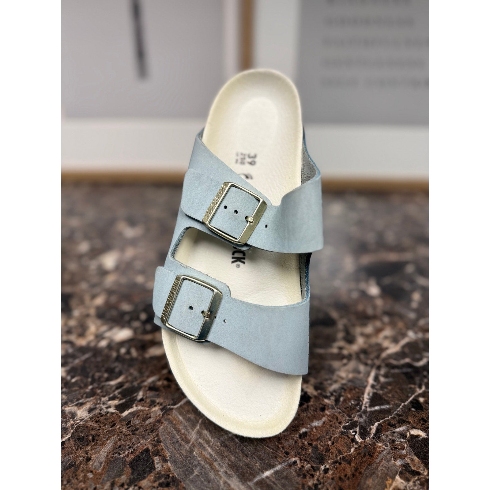 Birkenstock New Women's Arizona Sandal Sky Blue Nubuck | 39 EU