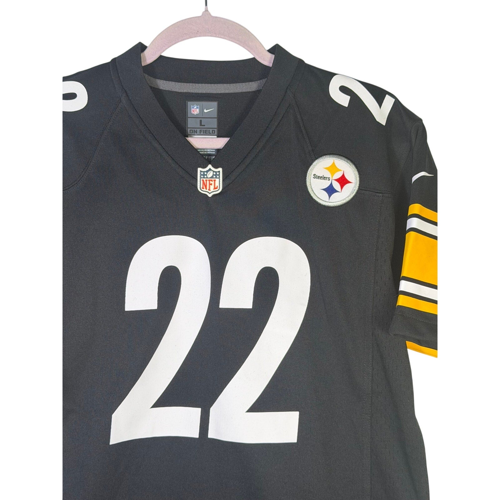 Nike Pittsburgh Steelers #22 Youth NFL On Field Game Jersey Black Size L (14/16)