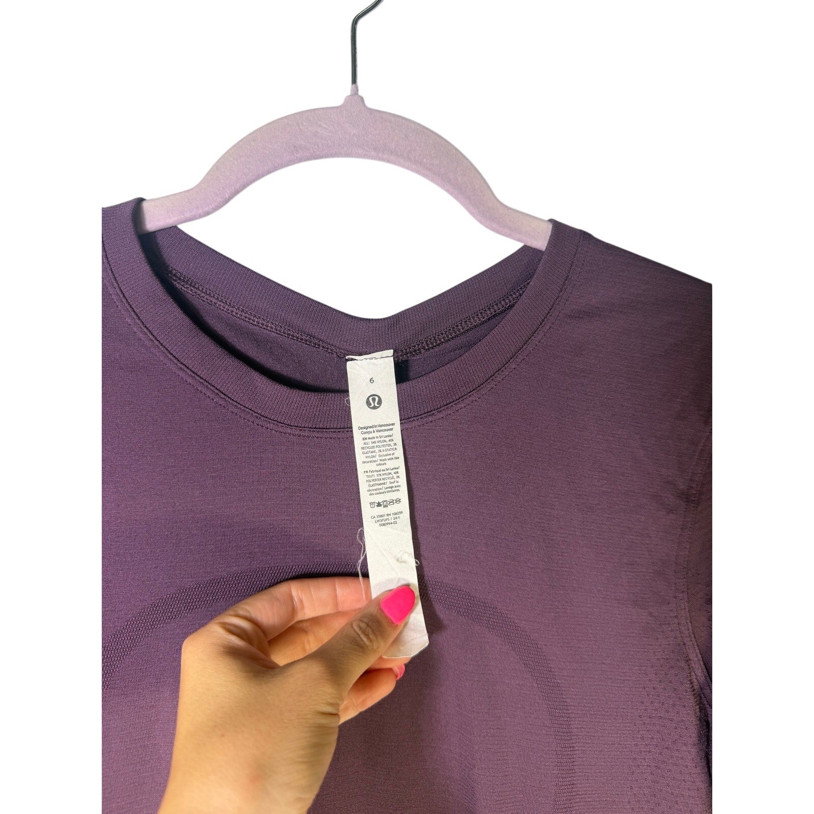 Lululemon Women’s Swiftly Tech Long-Sleeve Athletic Shirt Purple Size 6
