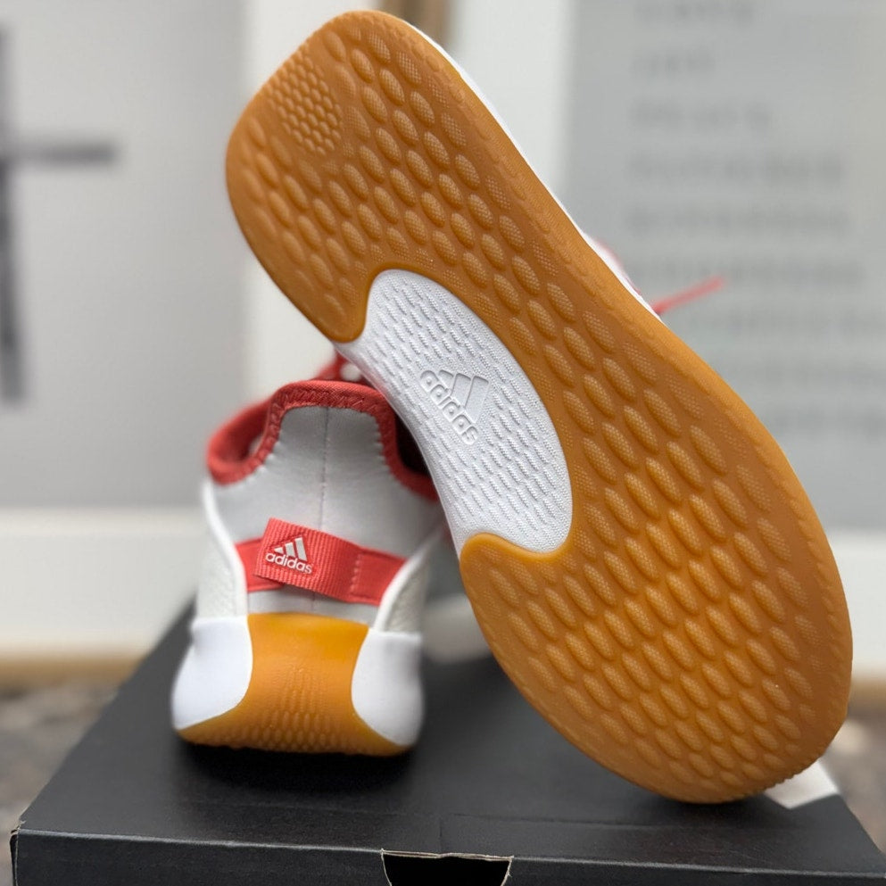 Adidas Cloudfoam Pure SPW women's sneakers in size 5.5 with white and black design, new in box.