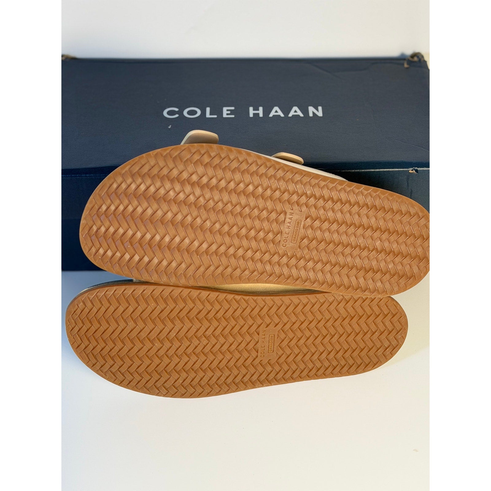 Cole Haan Women's Gold Leather Double Strap Footbed Sandals Size 7B