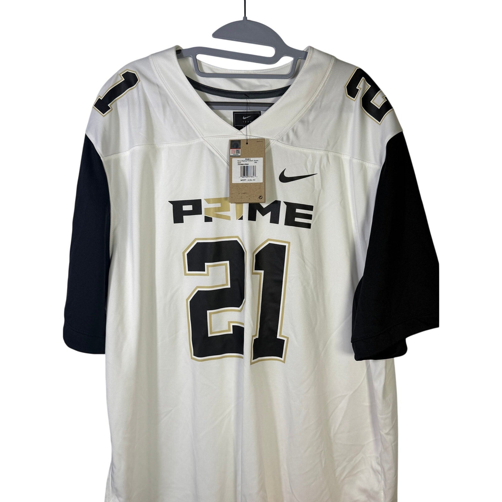Nike PRIME Deion Sanders #21 Football Jersey NWT Men's 2XL White