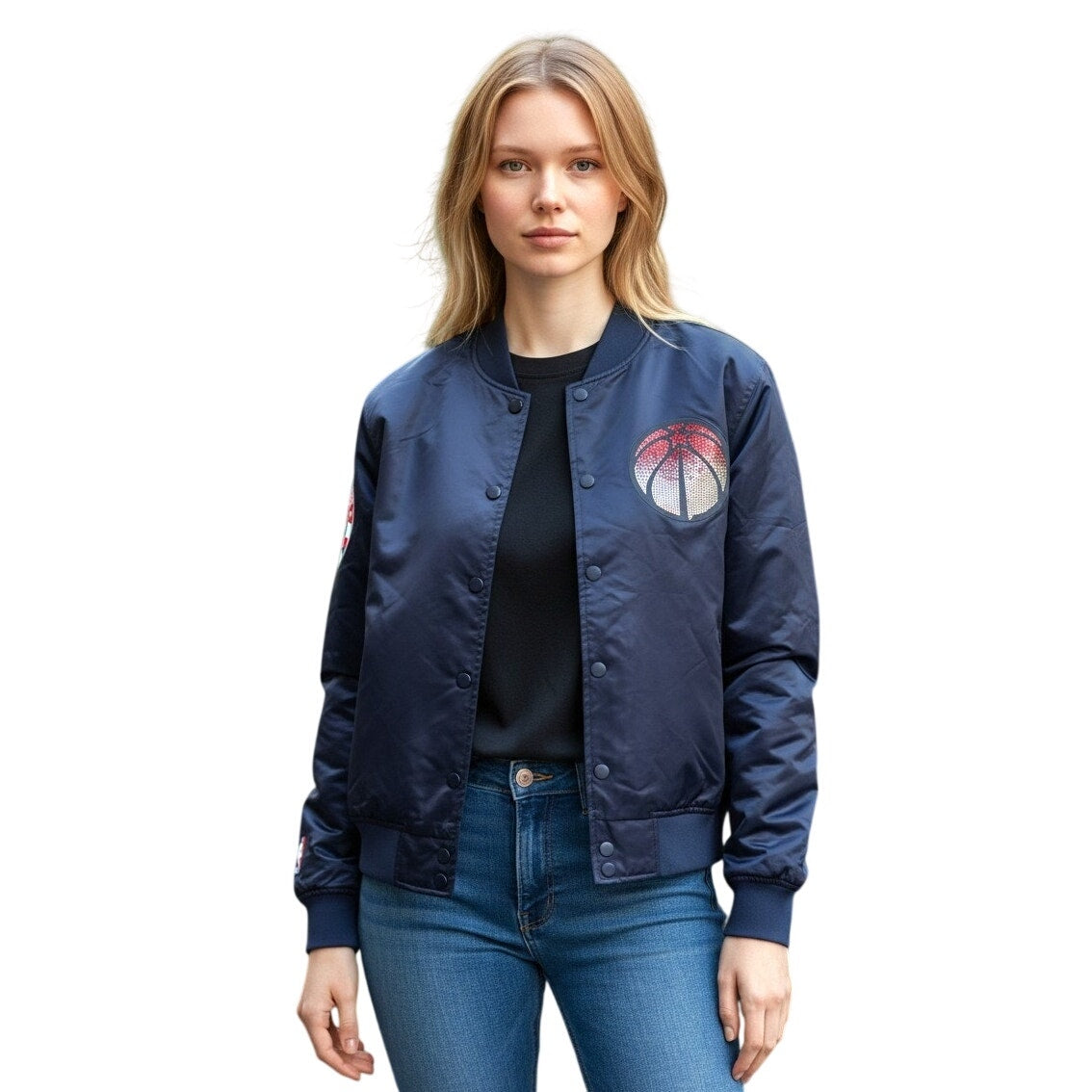 Pro Standard Women’s NBA Washington Wizards Jewel Satin Jacket – Size XL