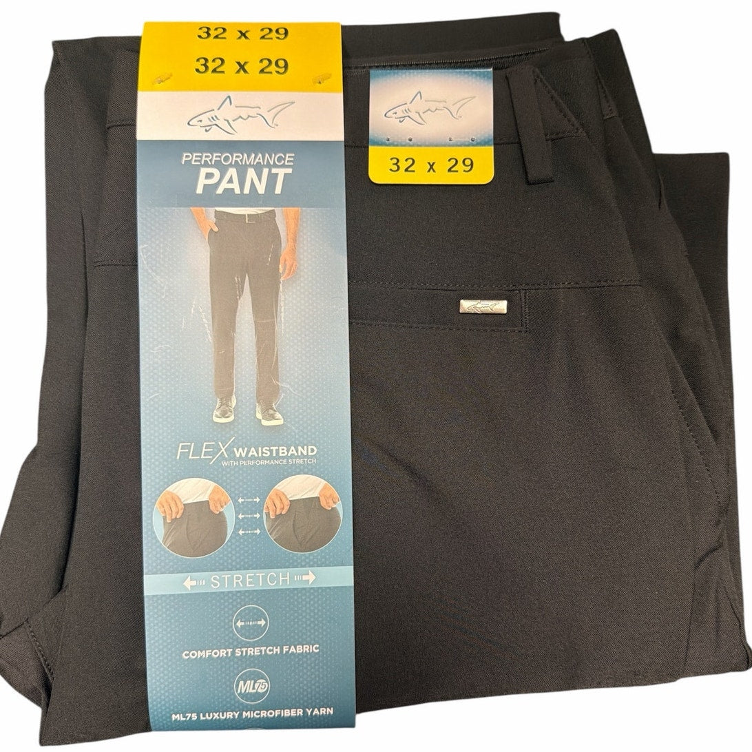 Greg Norman Men’s Luxury Microfiber 5-Pocket Pants Black 32x29