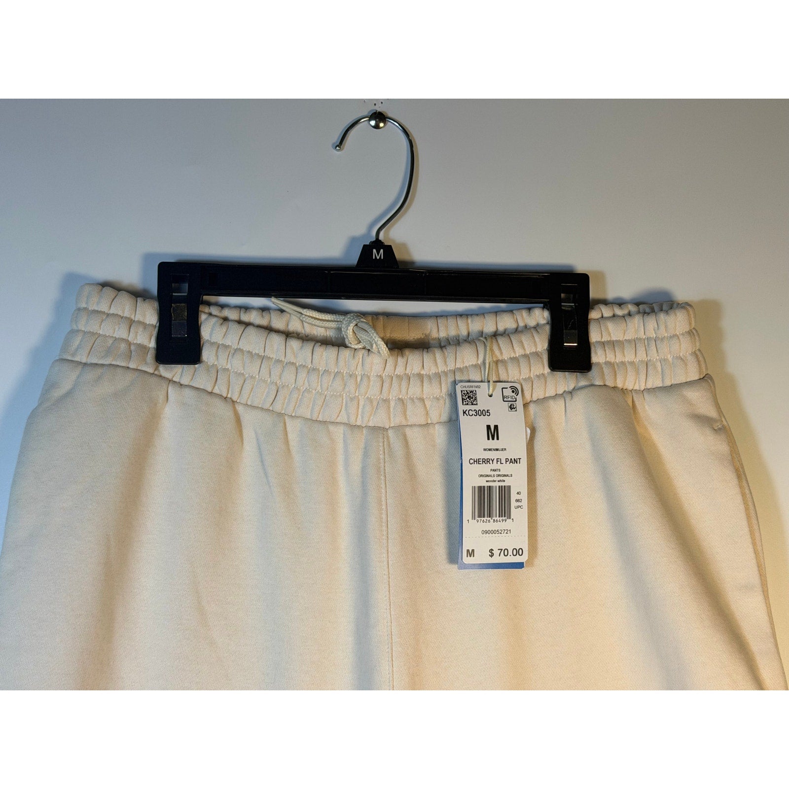 Adidas Originals Cherry FL Pant Women's Medium Wonder White Wide Leg Sweatpants