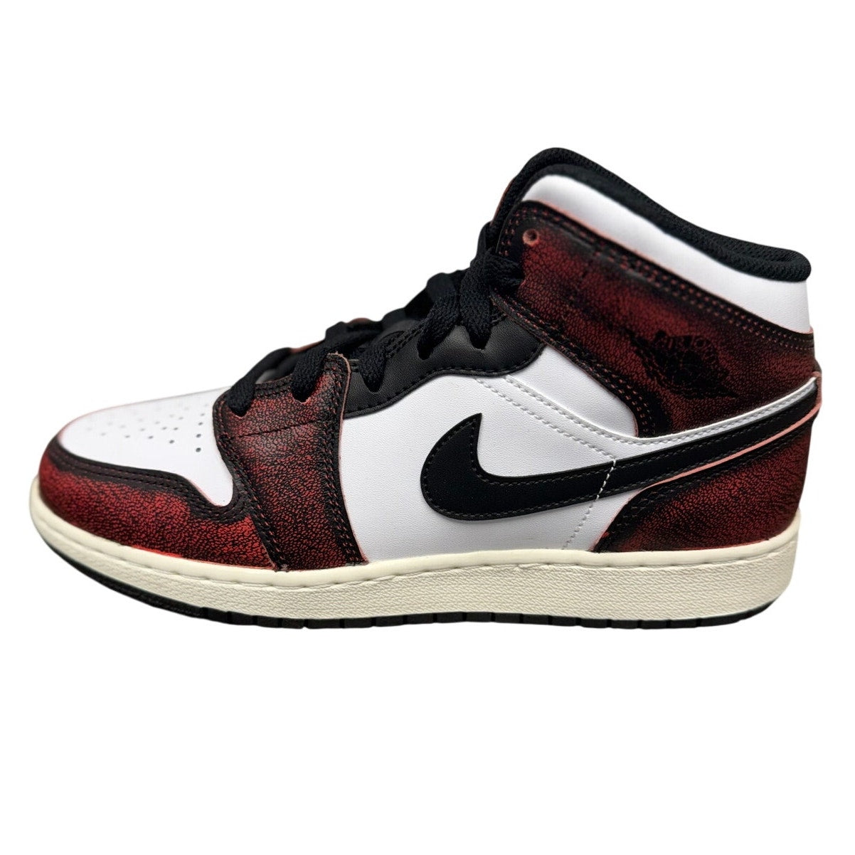 Nike Air Jordan 1 Mid SE Wear-Away Chicago Black White FB0568-006 GS Youth 6.5Y