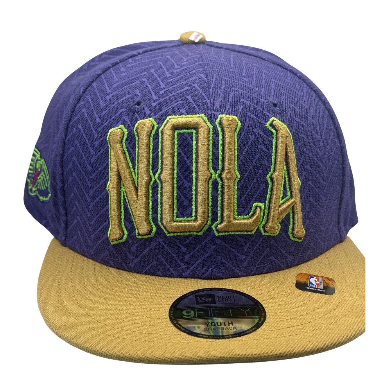 New Era NOLA Pelicans 9FIFTY Youth Snapback Hat Purple Gold NBA