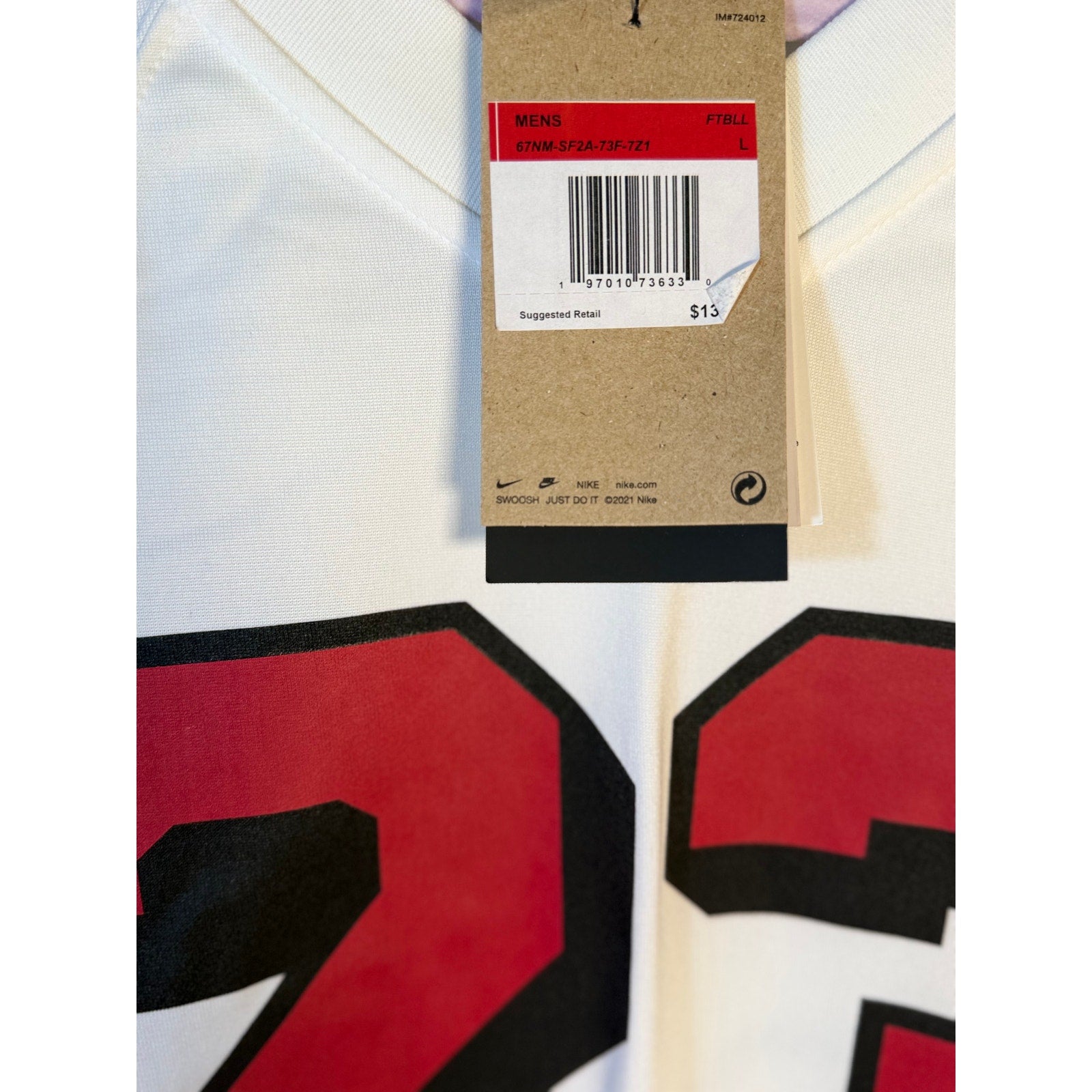 Nike Christian McCaffrey #23 San Francisco 49ers White NFL Jersey Men's L NWT