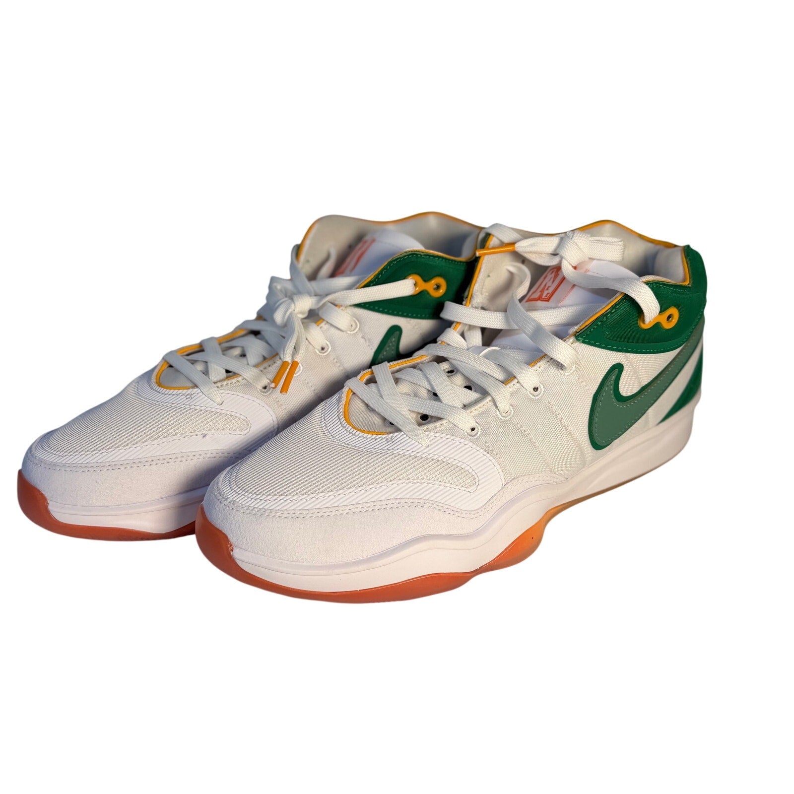 Nike Athletic Sneakers White Green Orange Men's Size 10.5 DJ9405-103 Casual Shoes