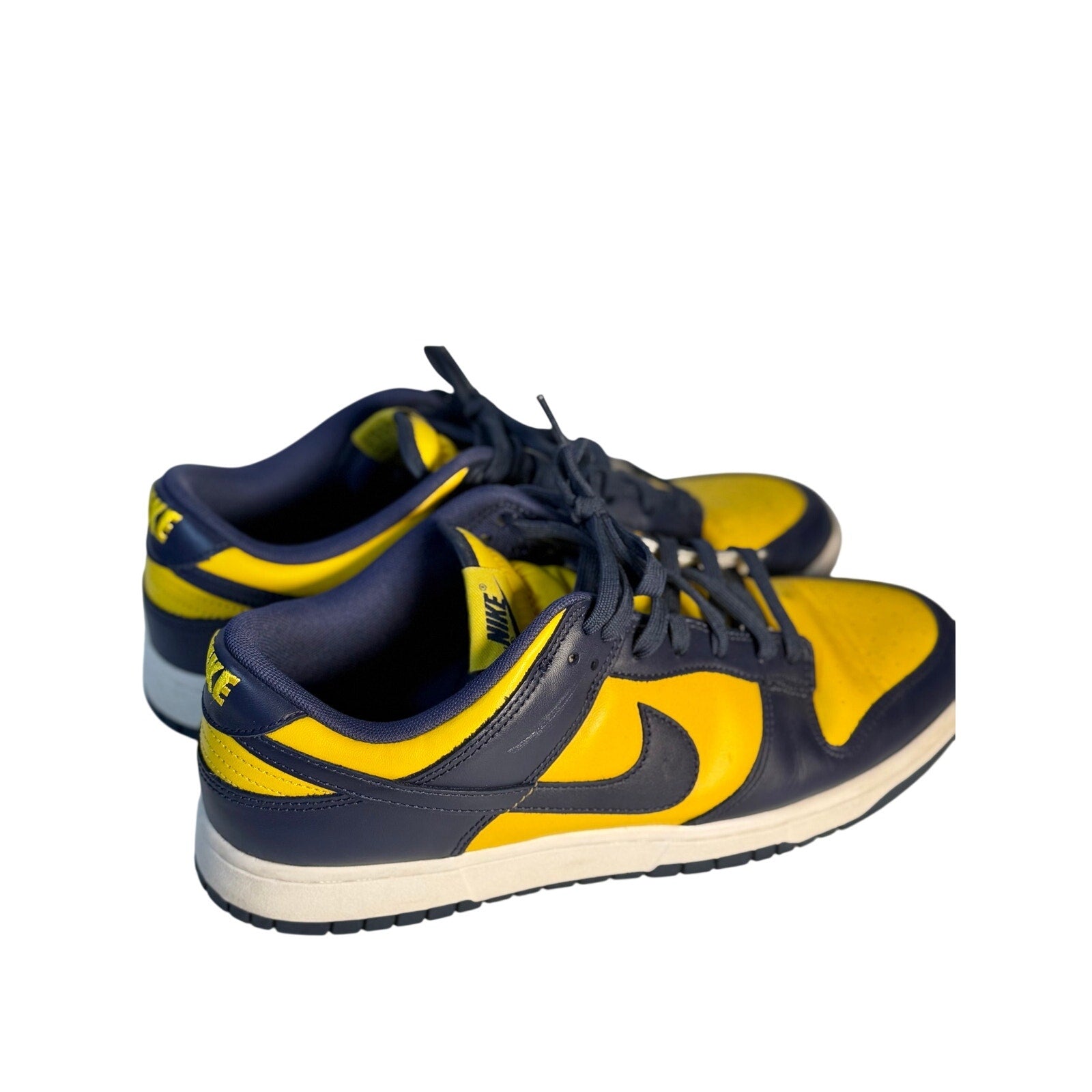 Nike Dunk Low Michigan Navy Yellow Leather Sneakers Men's US 11