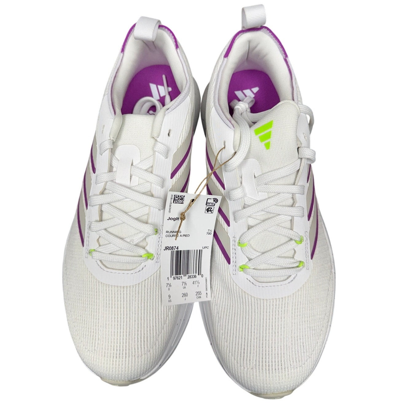 adidas Jogit Running Womens White Sneakers Athletic Shoes JR0874-A 9W