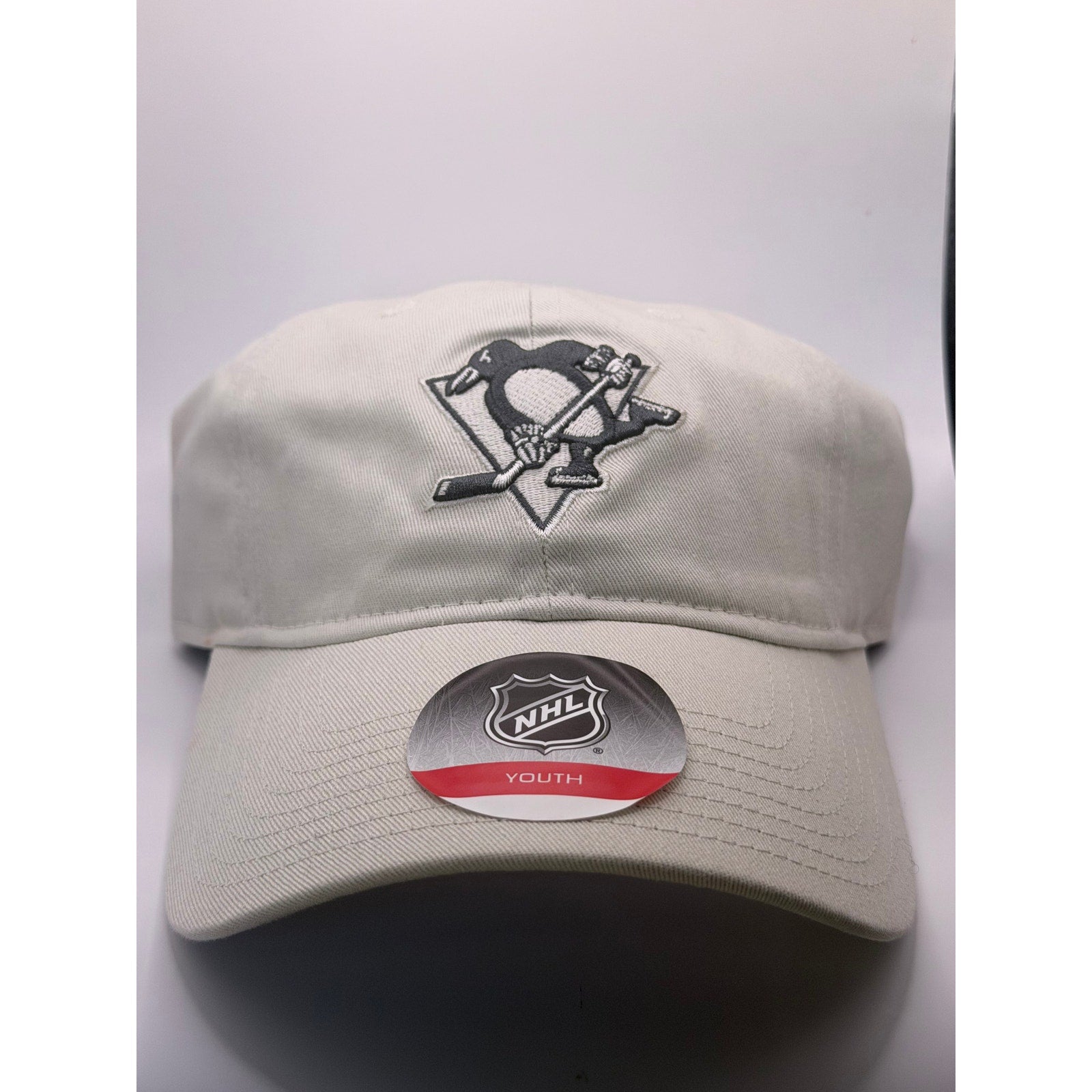 Pittsburgh Penguins NHL Youth Adjustable Strapback Hat Cap Beige One Size NWT