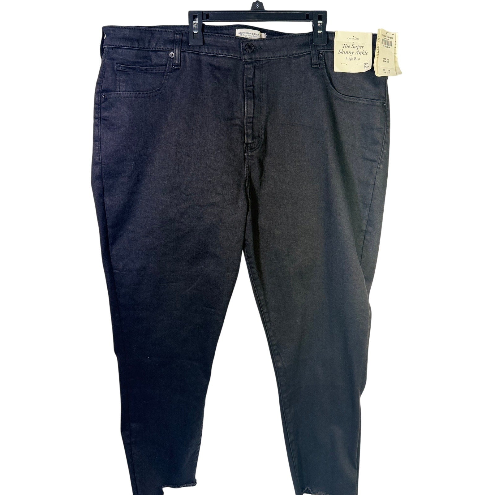 Abercrombie & Fitch Women’s Curve Love Super Skinny Ankle Jeans Black Size 37 NWT