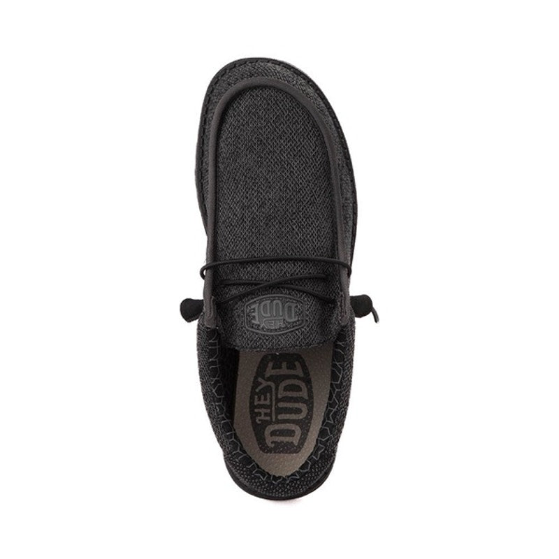 Hey Dude Wally Sox Micro Men’s Size 8 Total Black Slip-On Shoes