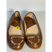 Karl Lagerfeld Paris Women's Brown Ballet Flats US 9 Gold Logo Hardware – Pre-Owned