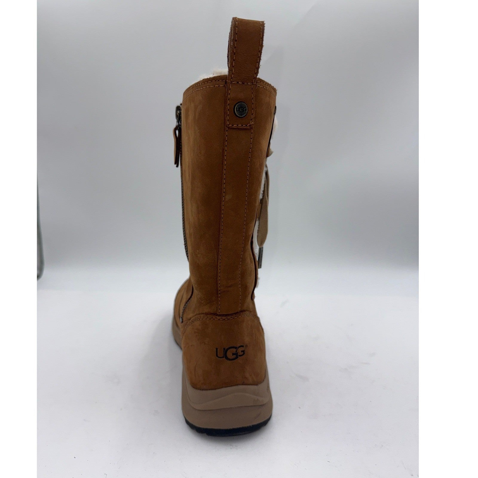UGG Women's Waterproof Leather Winter Boots – Chestnut – Size 9.5W