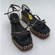 NWT Antonio Melani Hazelle Strappy Woven Platform Wedge Espadrille Sandals 9.5W