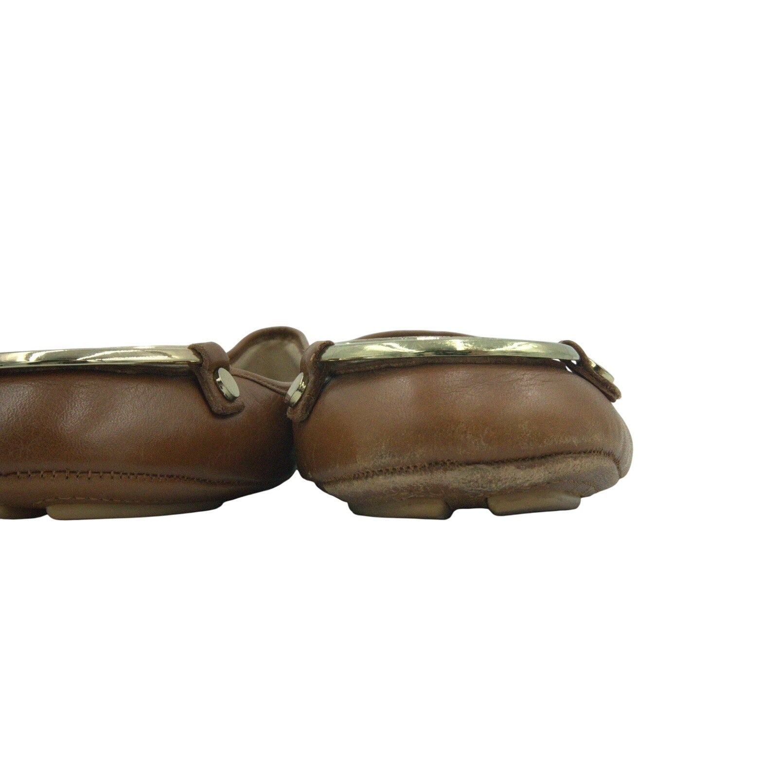 Karl Lagerfeld Paris Leather Buckle Ballet Flats – Tan Brown | Women’s 9