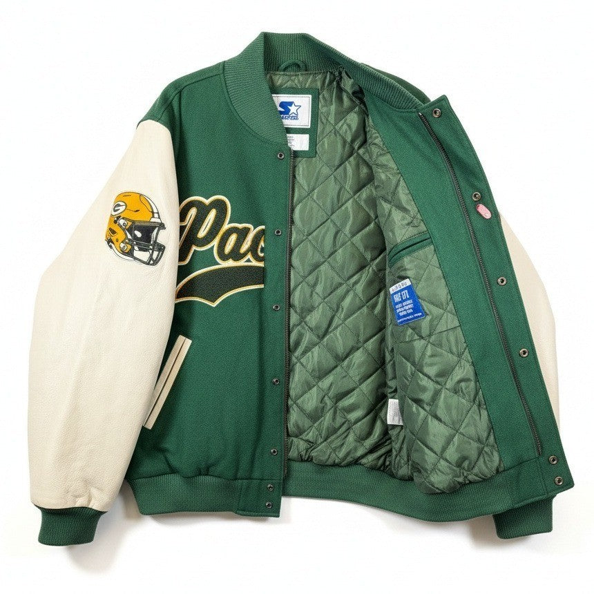 STARTER NFL Green Bay Packers Varsity Jacket Men's Large – Quilted Lining – NWT