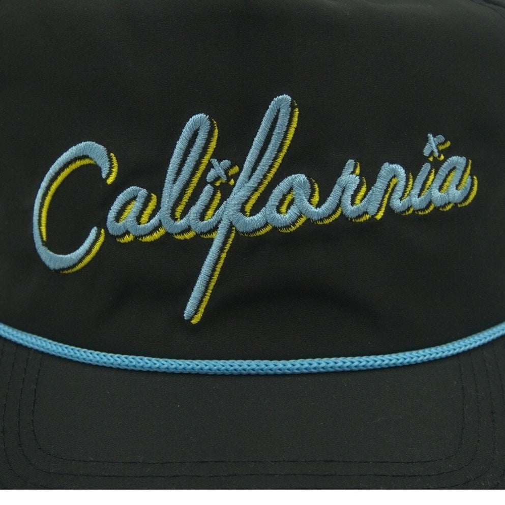 NWT Bad Birdie “California” Rope Hat – Black / Blue – Adjustable