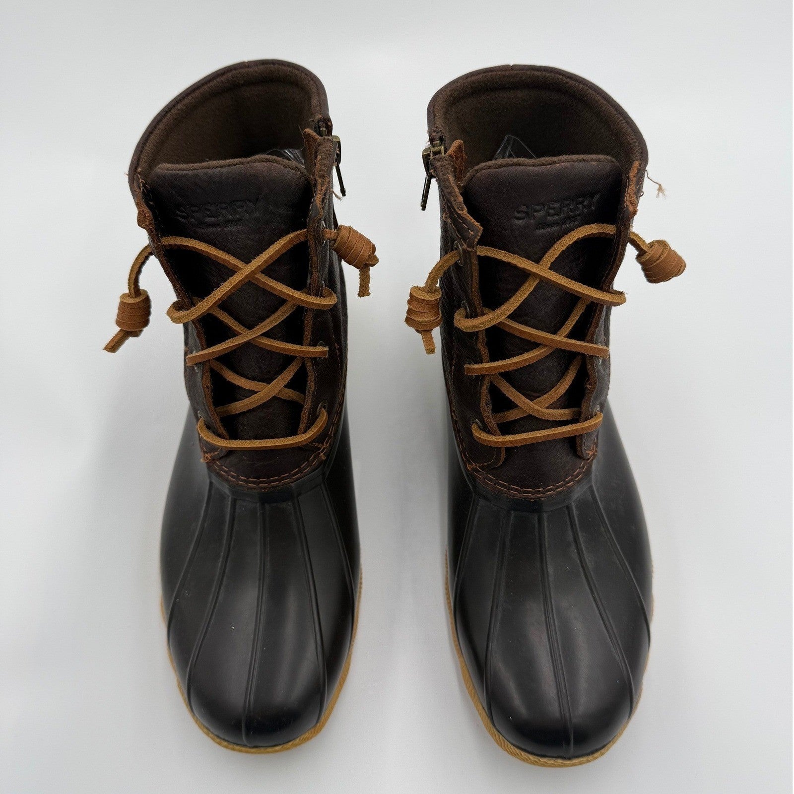 Sperry Top Sider STS91176 Women's 9.5 Brown WATERPROOF Saltwater Duck Boots