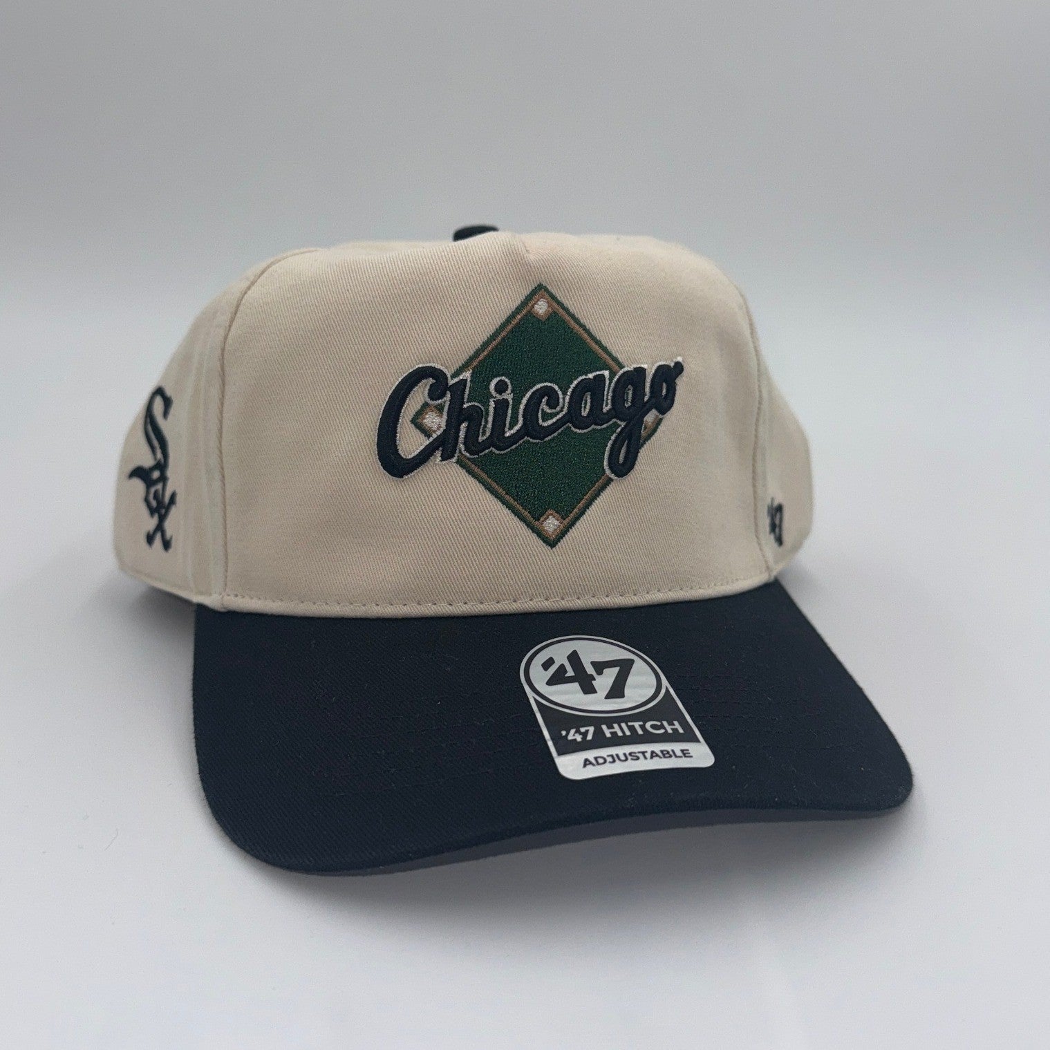 NWT '47 Brand Chicago White Sox Hitch Adjustable Hat – Natural / Black – OSFA